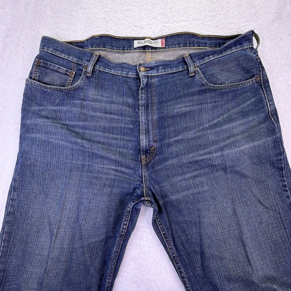 Levi's 550 Relaxed Fit Straight Jeans Mens 44x32 Dark Wash Stretch Denim - Picture 2 of 5